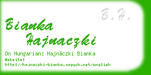 bianka hajnaczki business card